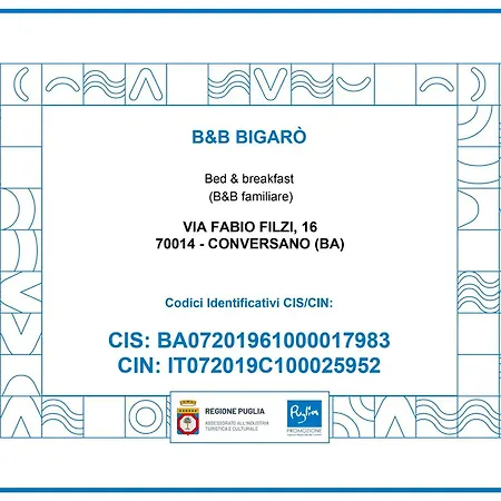 Bed and breakfast Bigaro 3*